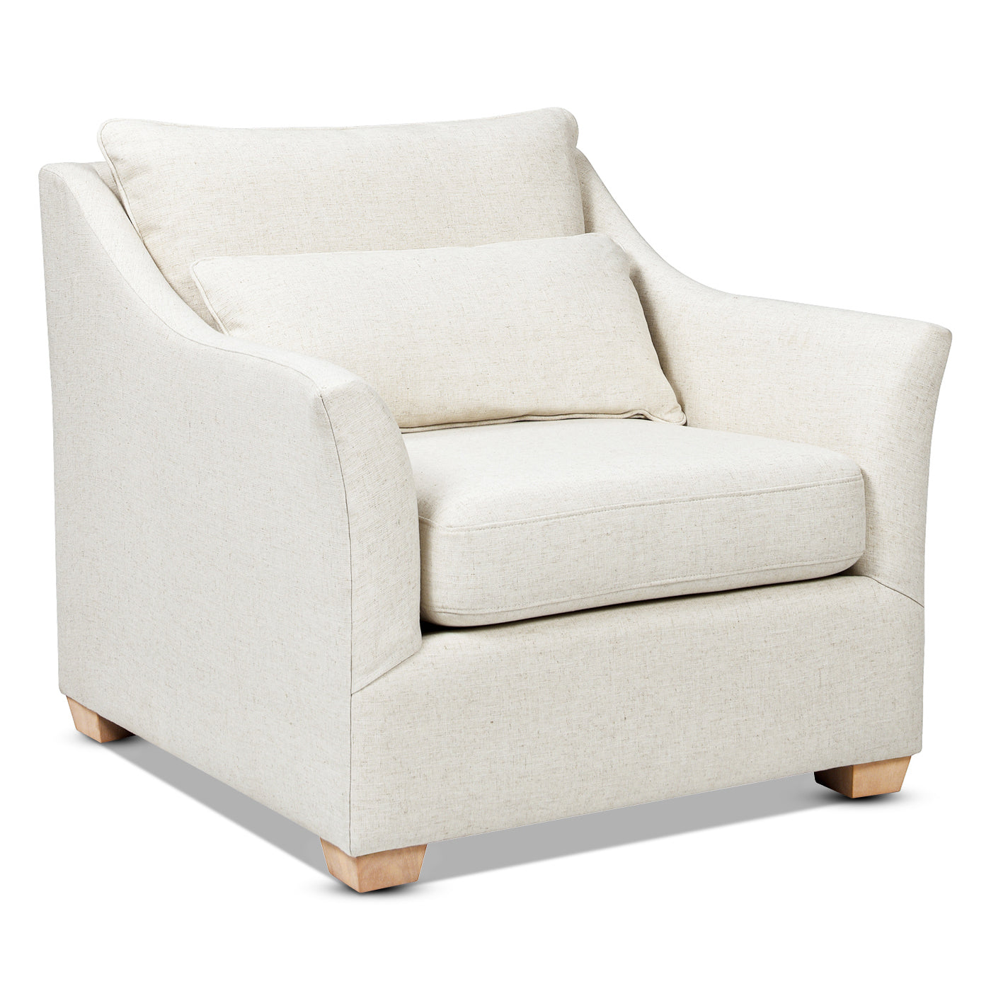 Citadell 38" Upholstered Accent Chair with Lumbar Pillow and Flared Arms