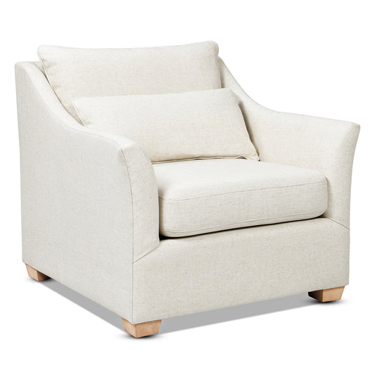 Citadell 38" Upholstered Accent Chair with Lumbar Pillow and Flared Arms
