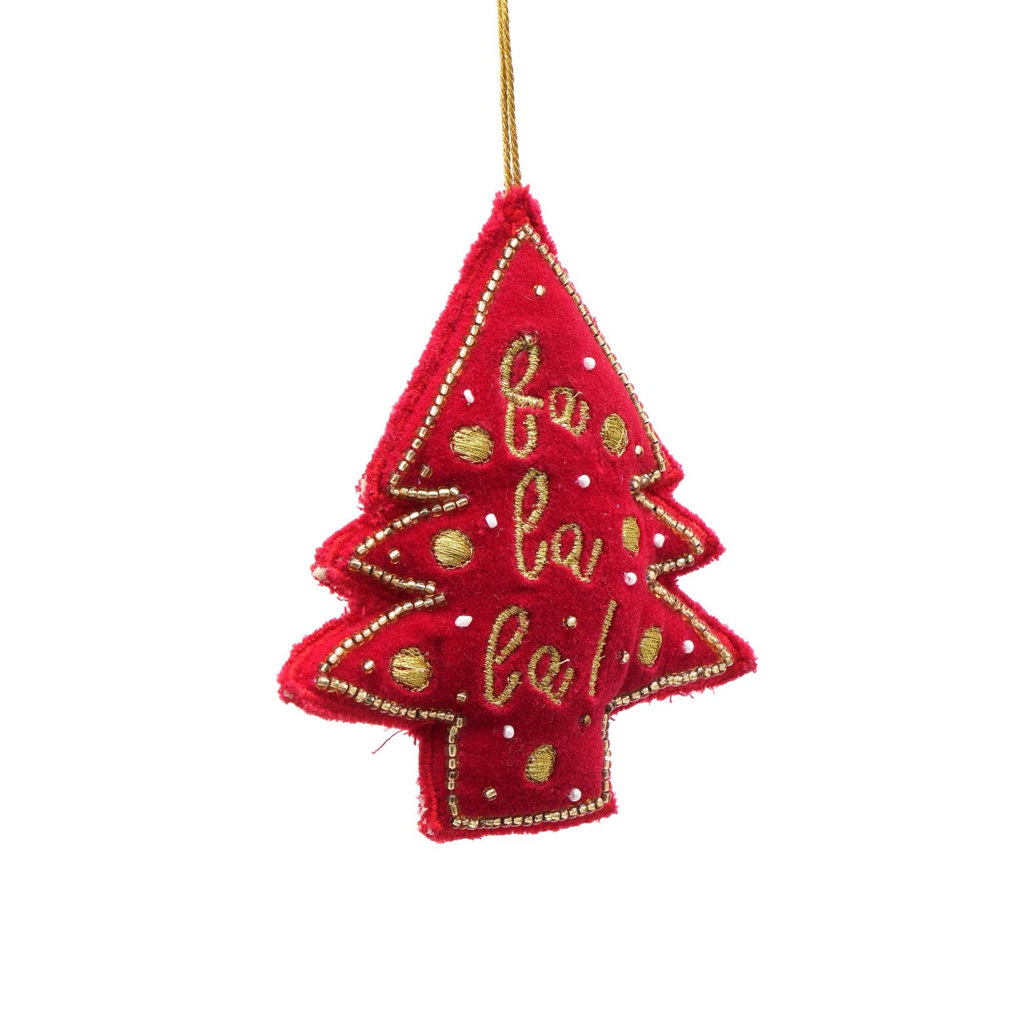 Embroidered Christmas Cheer Ornament-Set of 6