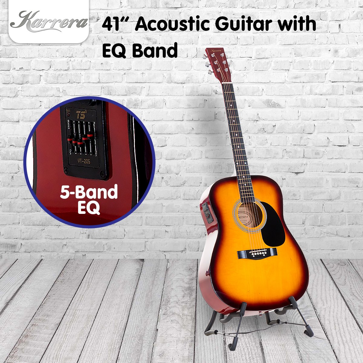 Karrera Electronic Acoustic Guitar 41in (Sunburst)