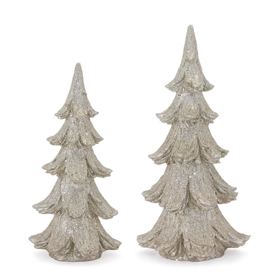 Champagne Shimmer Holiday Tree Decor, Set of 2