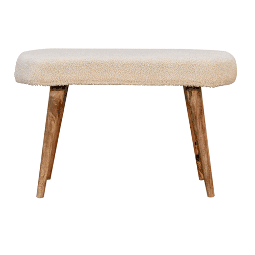 Upholstered Bench with Tapered Wood Legs