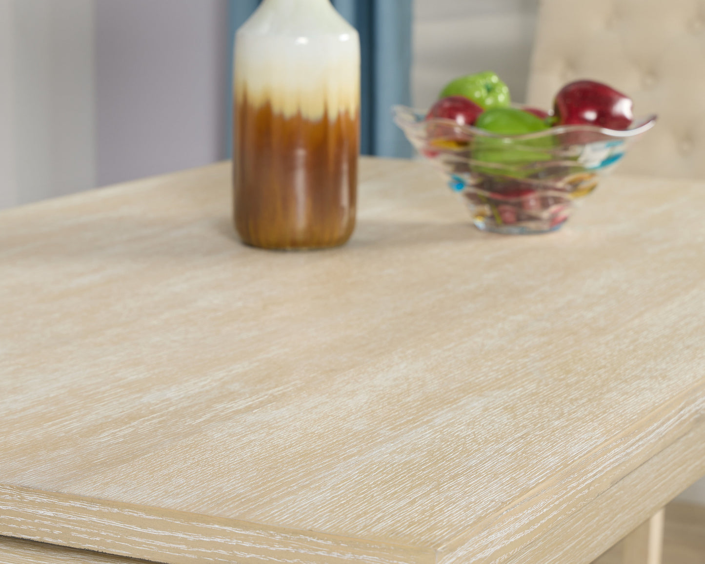 Rectangle Dining Table with Turned Leg and Wood Frame
