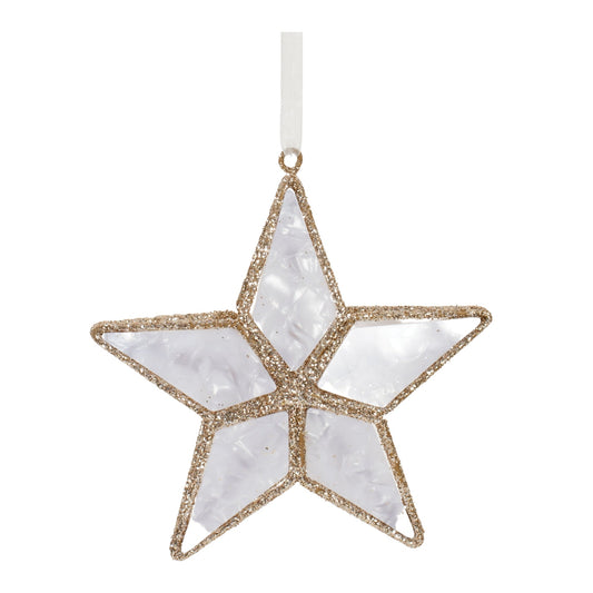 Metal Framed Star Ornament, Set of 12