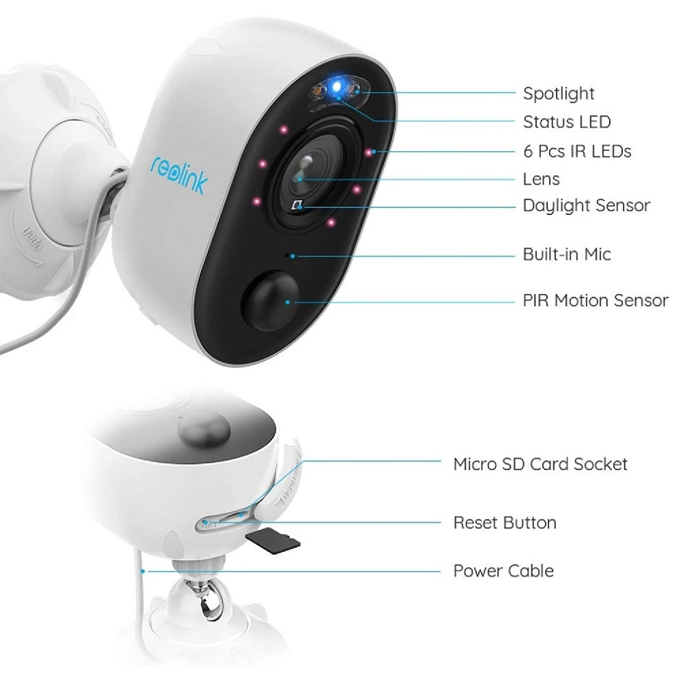 Reolink WiFi Outdoor Security Camera with Spotlight Lumus (2 Pack)