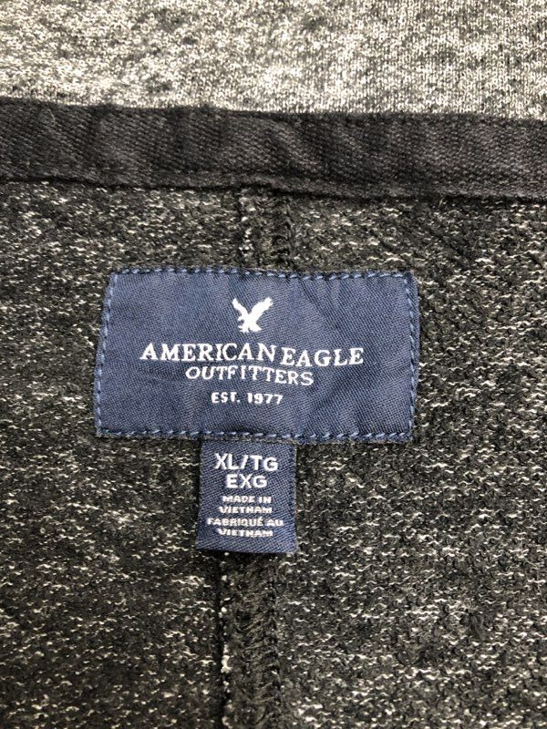 American Eagle Sweatshirt Mens X Large Gray Denali Cowl Neck Full Zip Sweater