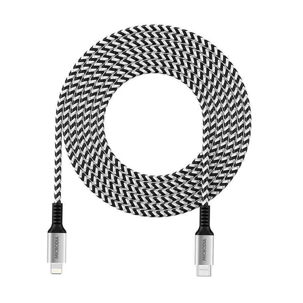 Microdia ExeCable Tweed PD60W USB-C to 8-Pin Cable 1.3m (Zebra)