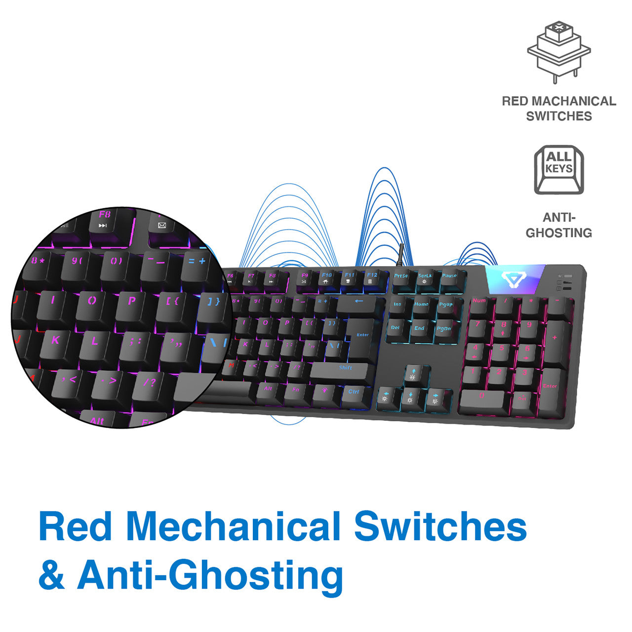 Laser Gaming LED Full Size Mechanical Wired Keyboard
