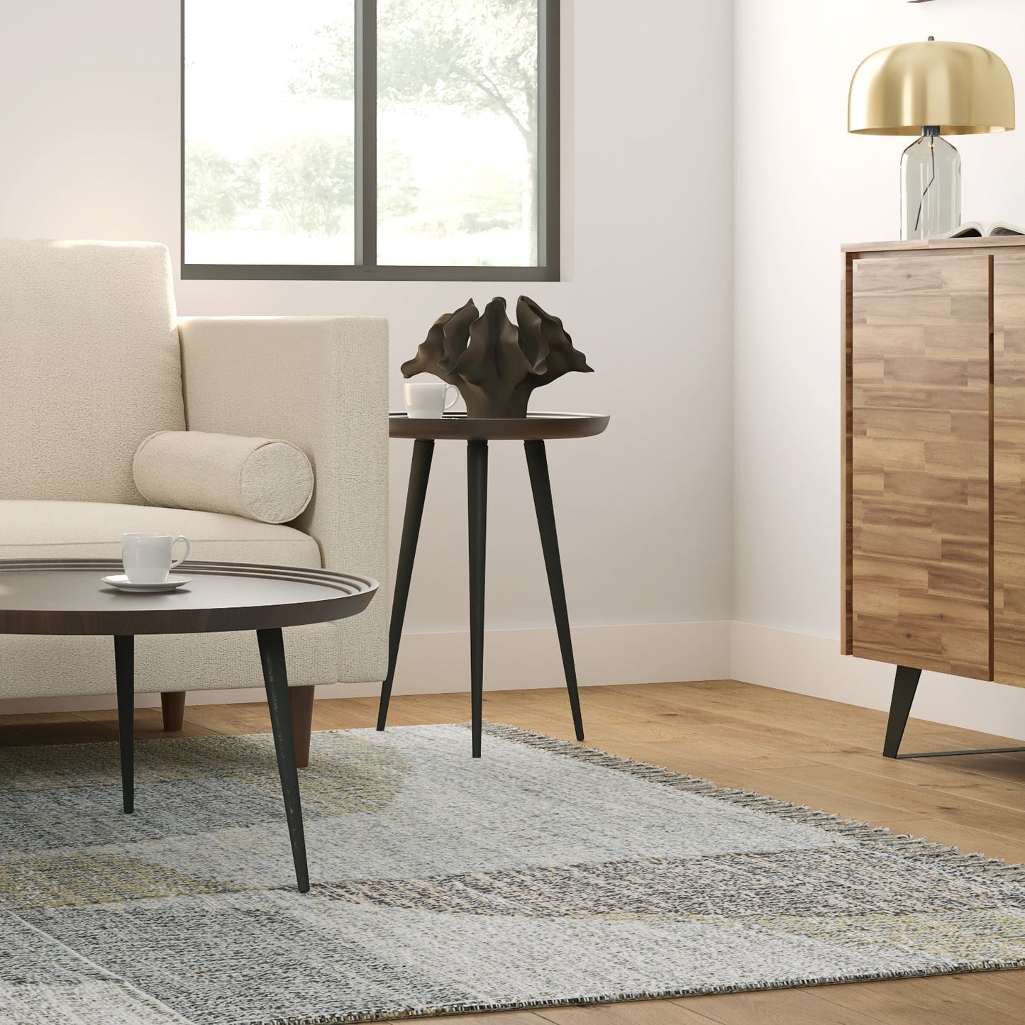 Side Table with Round Tray-style Top