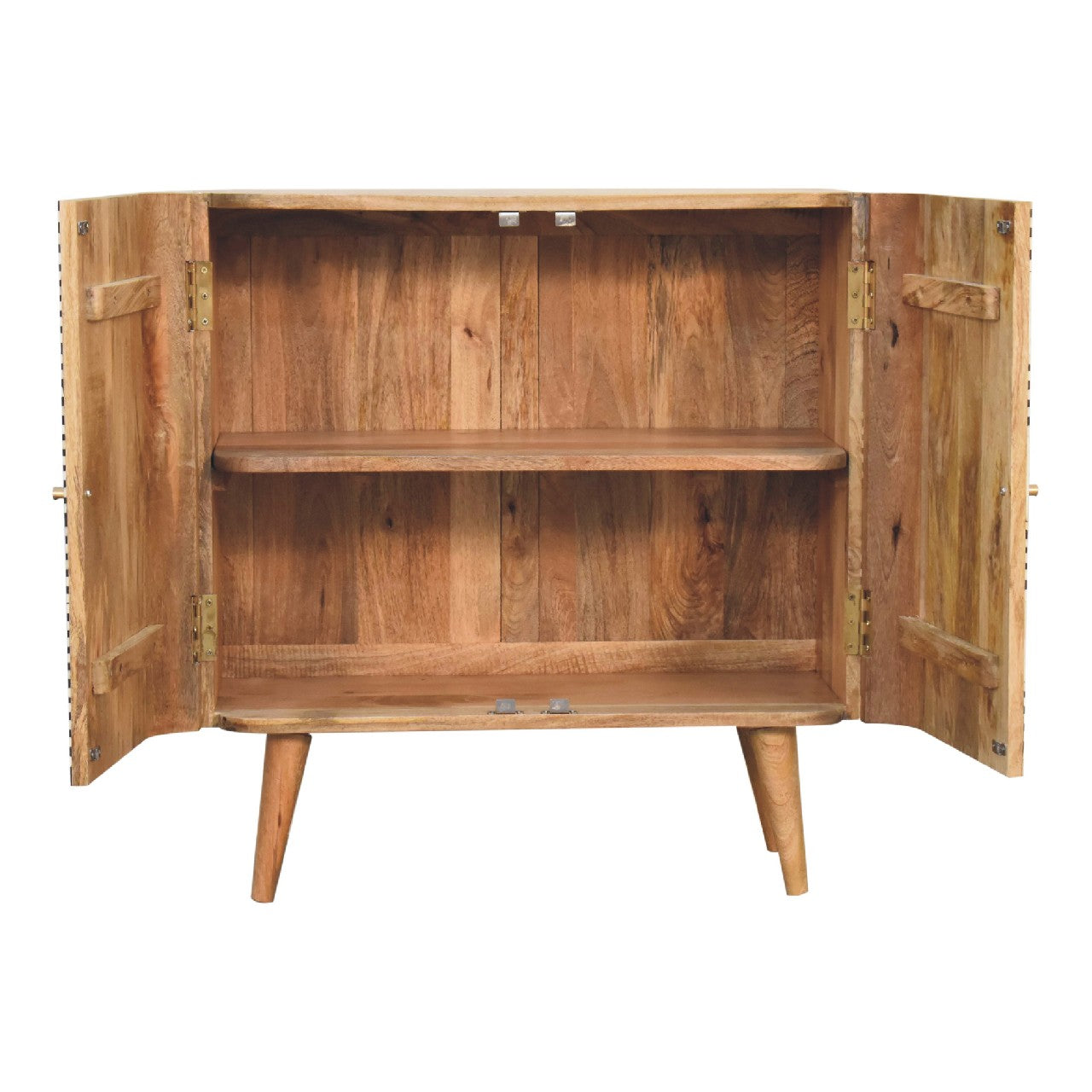 Blossomx Bone Inlay Cabinet with 2 Doors and Shelves