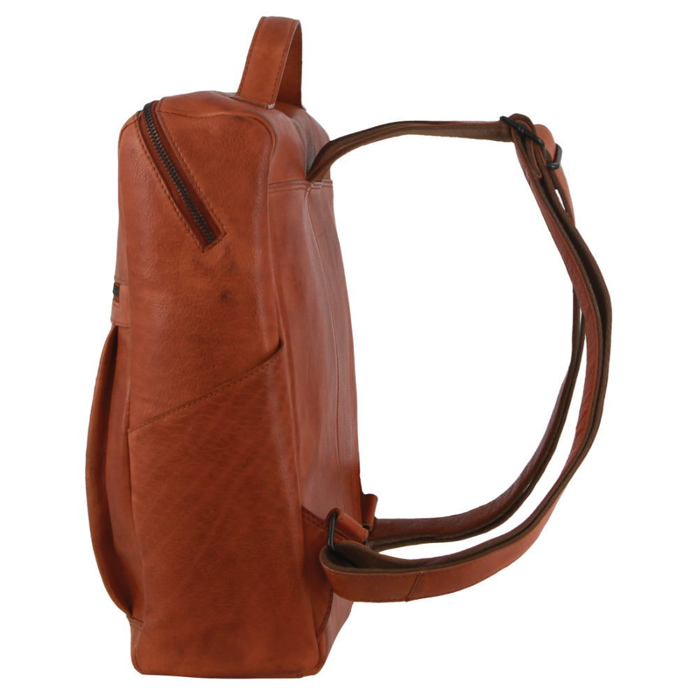 Pierre Cardin Italian Leather 15" Laptop Backpack (Cognac)