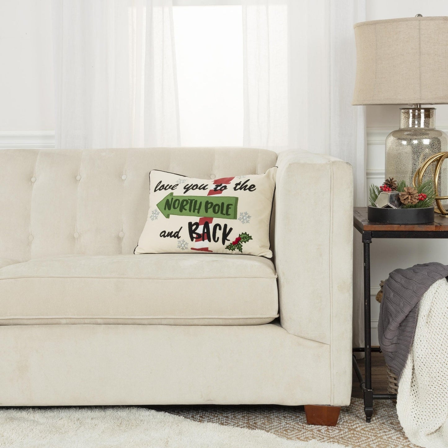 Welted Cotton Sentiment Decorative Throw Pillow