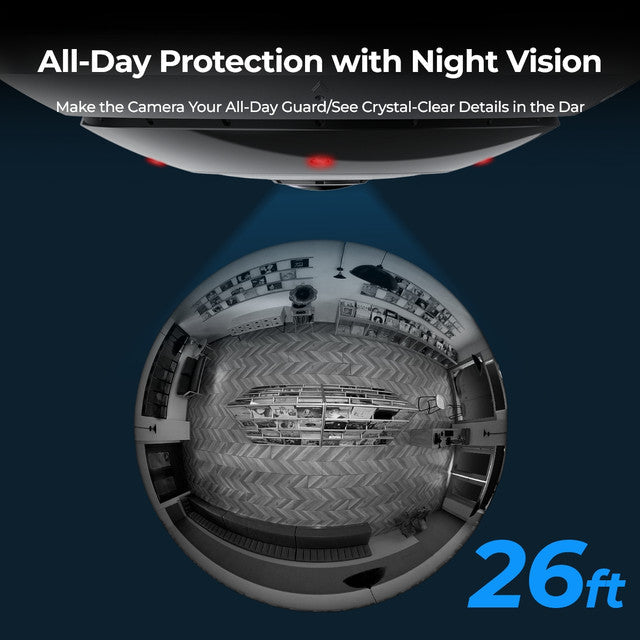 Reolink 6MP PoE 360° Panoramic Fisheye Camera Two-Way Audio FE-P (White)