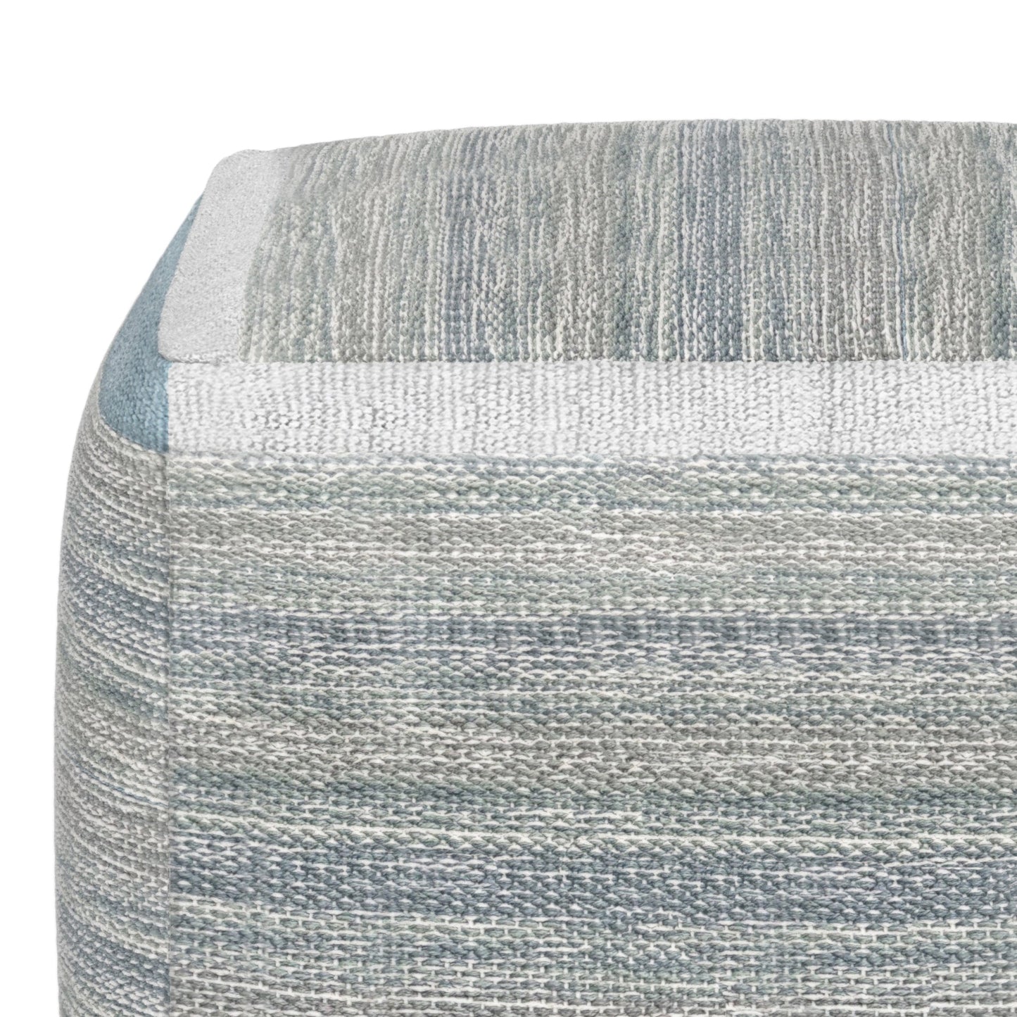 Handwoven Cotton Cube Pouf