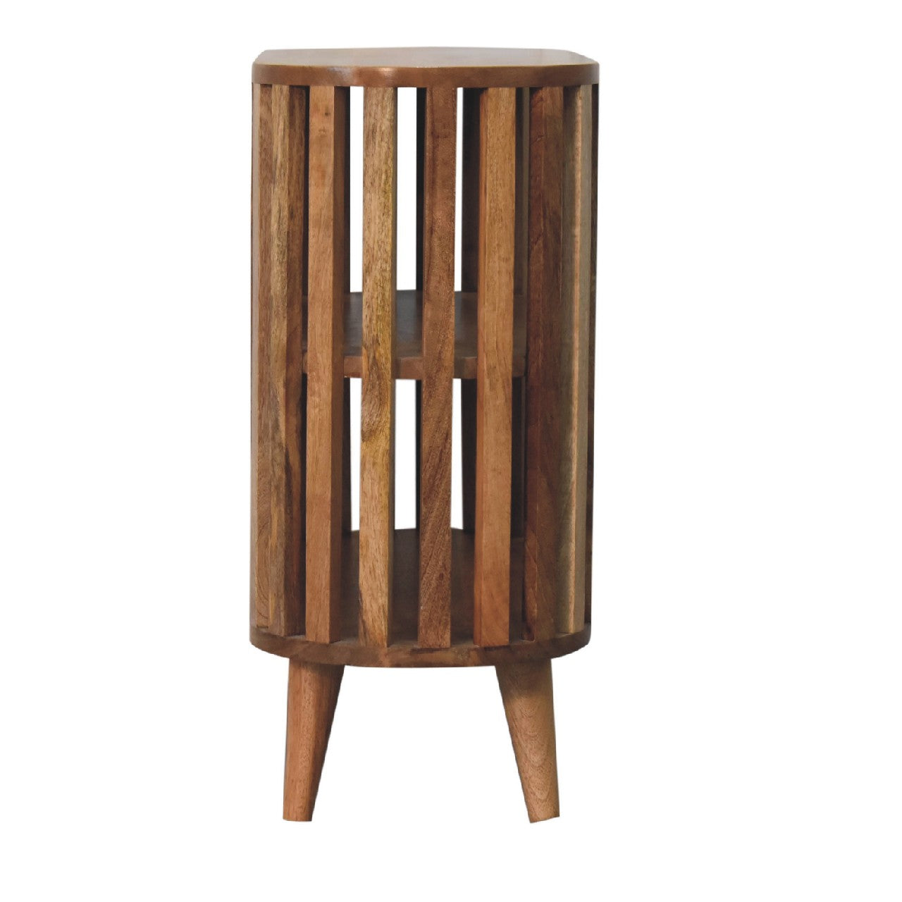 Alliance Wood Cabinet with 2 Shelves and Vertical Slats Design