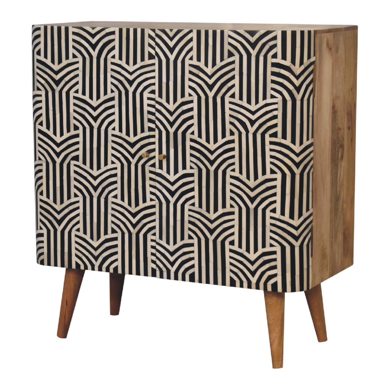 Blossomx Bone Inlay Cabinet with 2 Doors and Shelves
