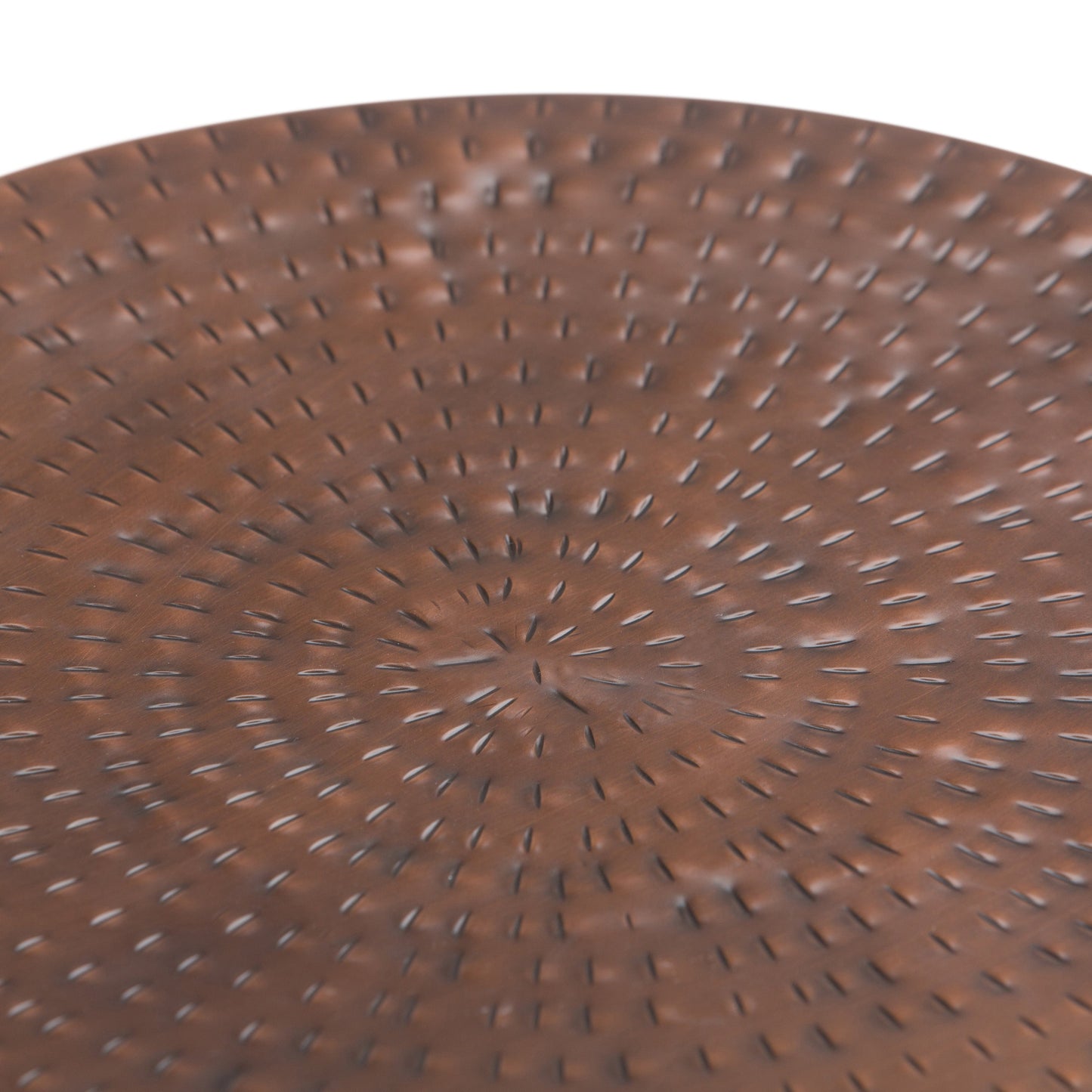 Destiny Drum-Shaped Hammered Accent Table with Removable Top