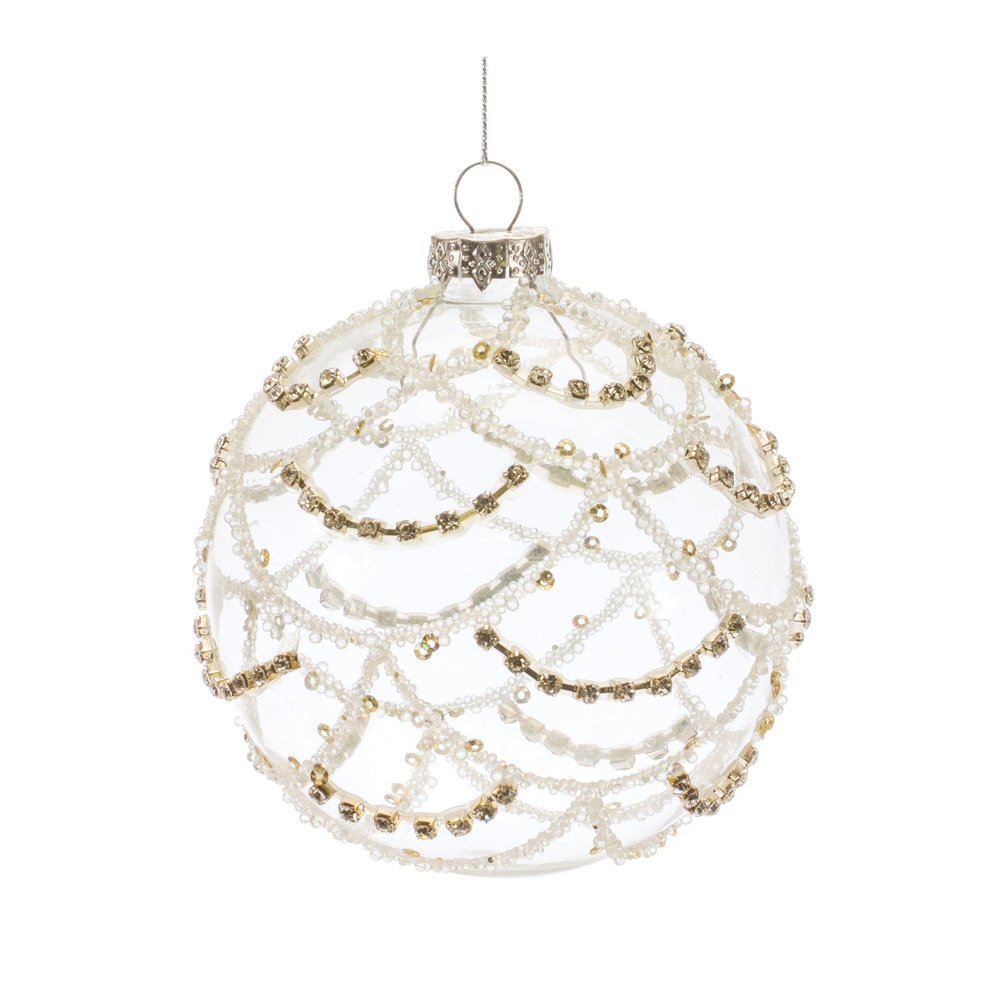 Jeweled Glass Ball Ornament, Set of 6
