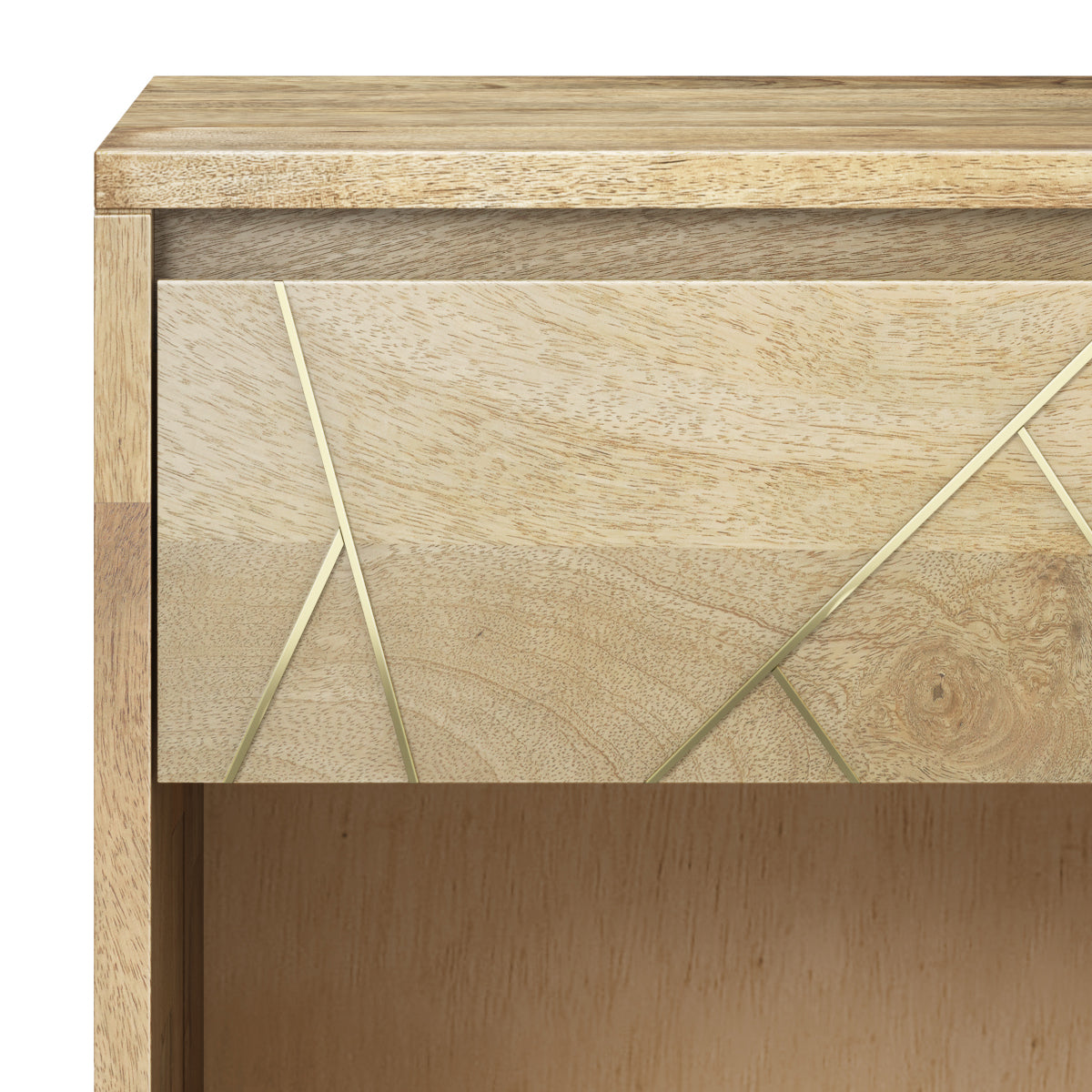 Graceful 1-Drawer Nightstand with Open Bottom Shelf and Metal Legs