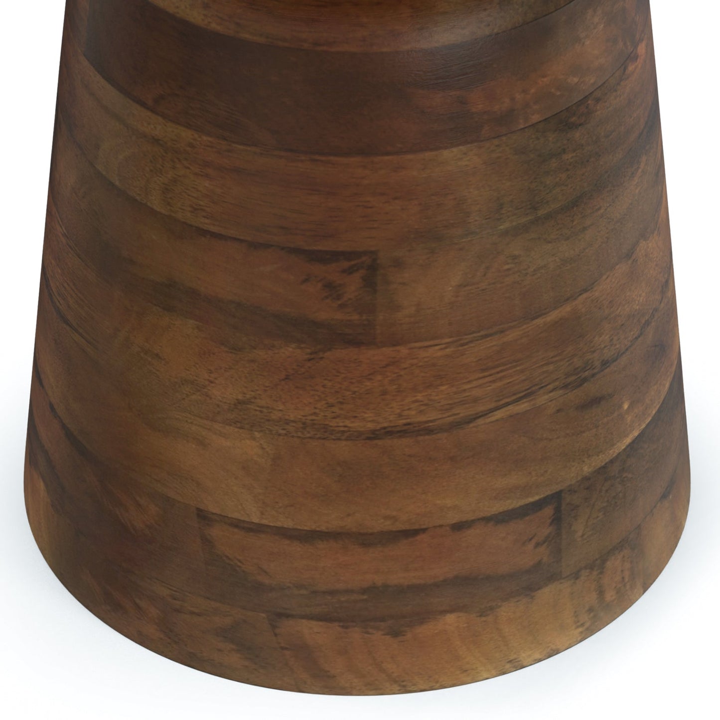 Xylophone Wooden Accent Table with Sculptural Design and Round Top