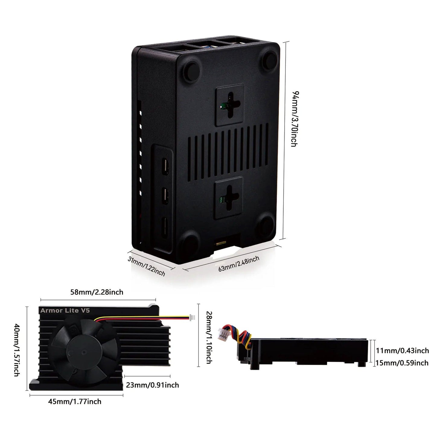 ABS Fan Case for Raspberry Pi 5