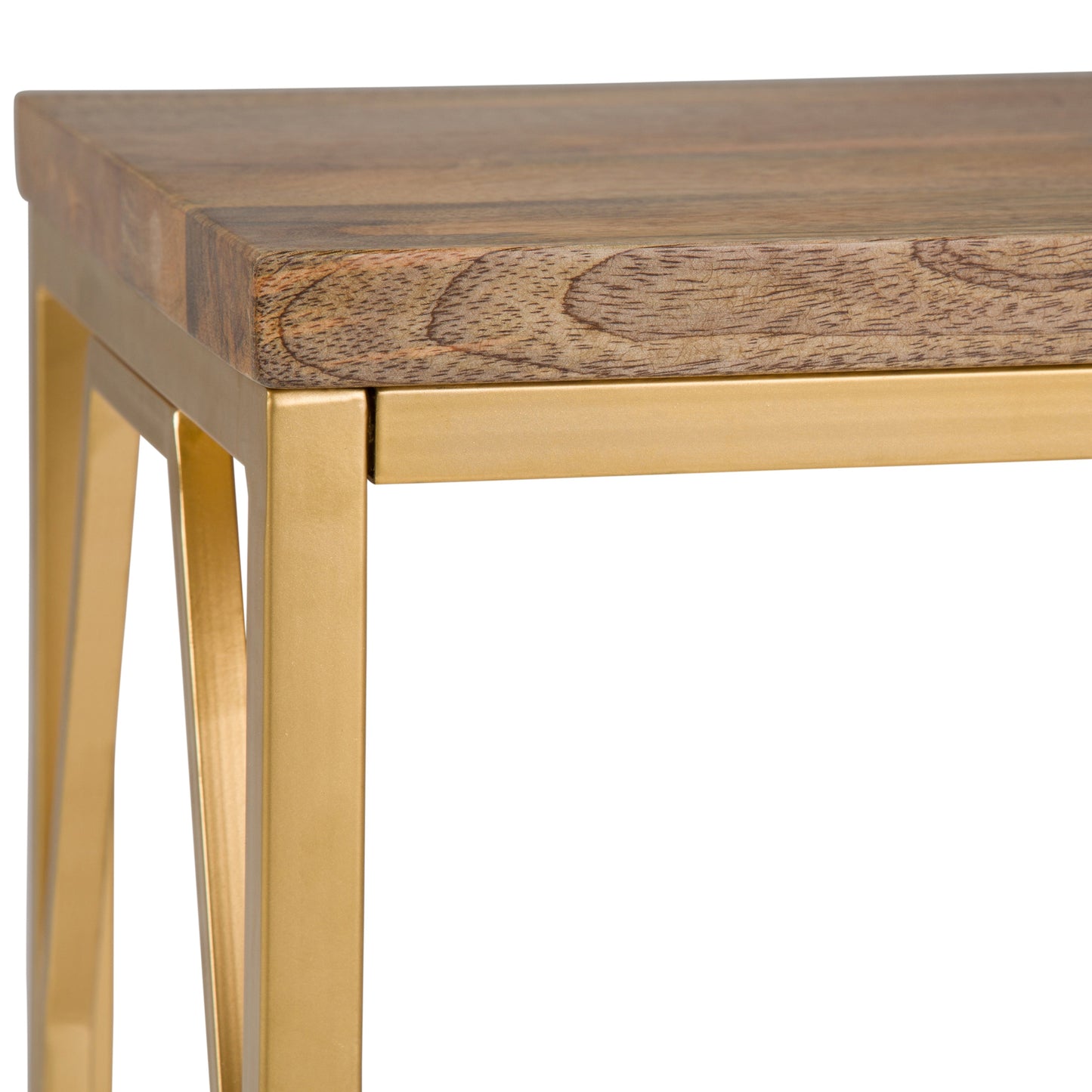 Peace Metal and Wood Accent Table with Diamond-Shaped Design