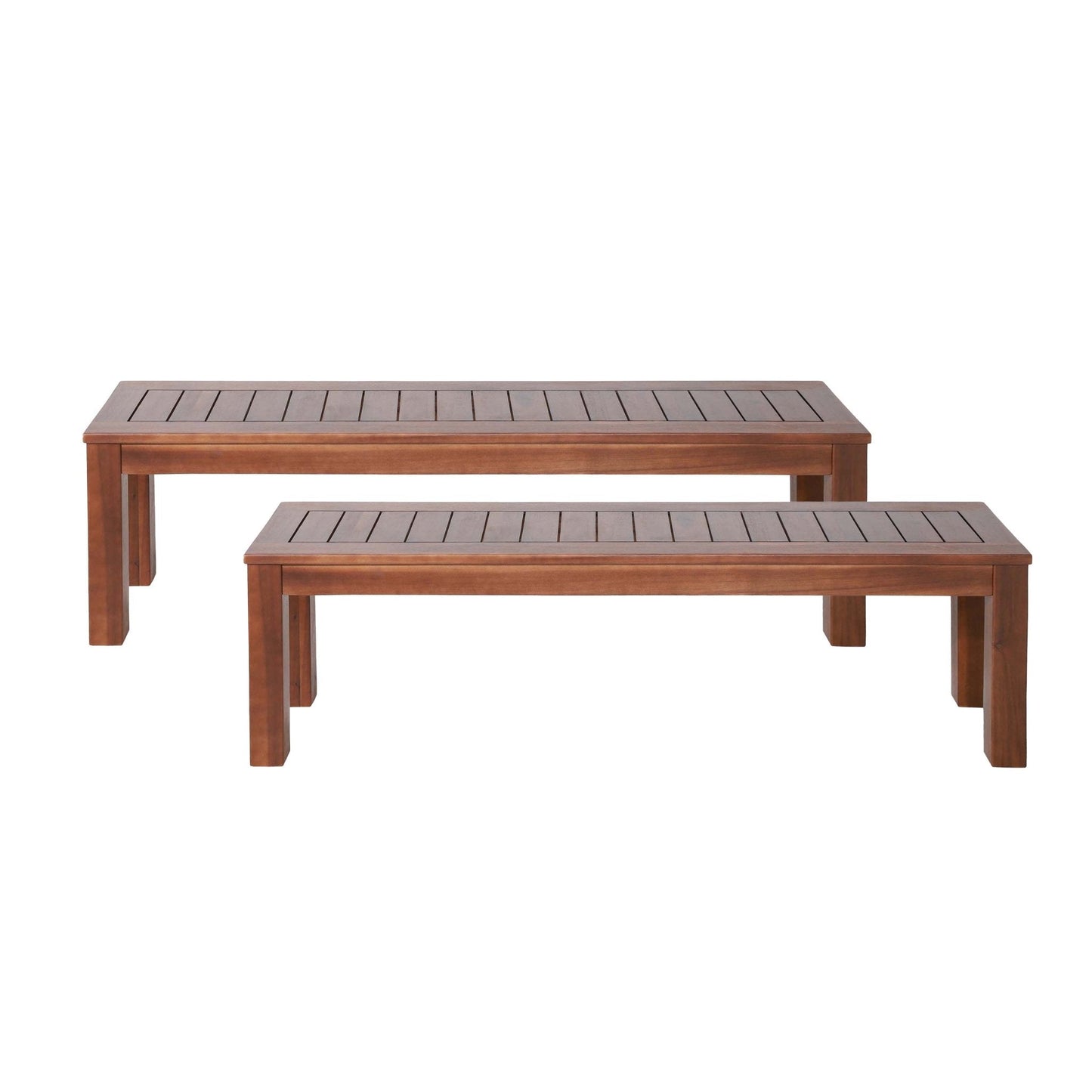 Acacia Wood Bench with Beautiful Slat Paneling