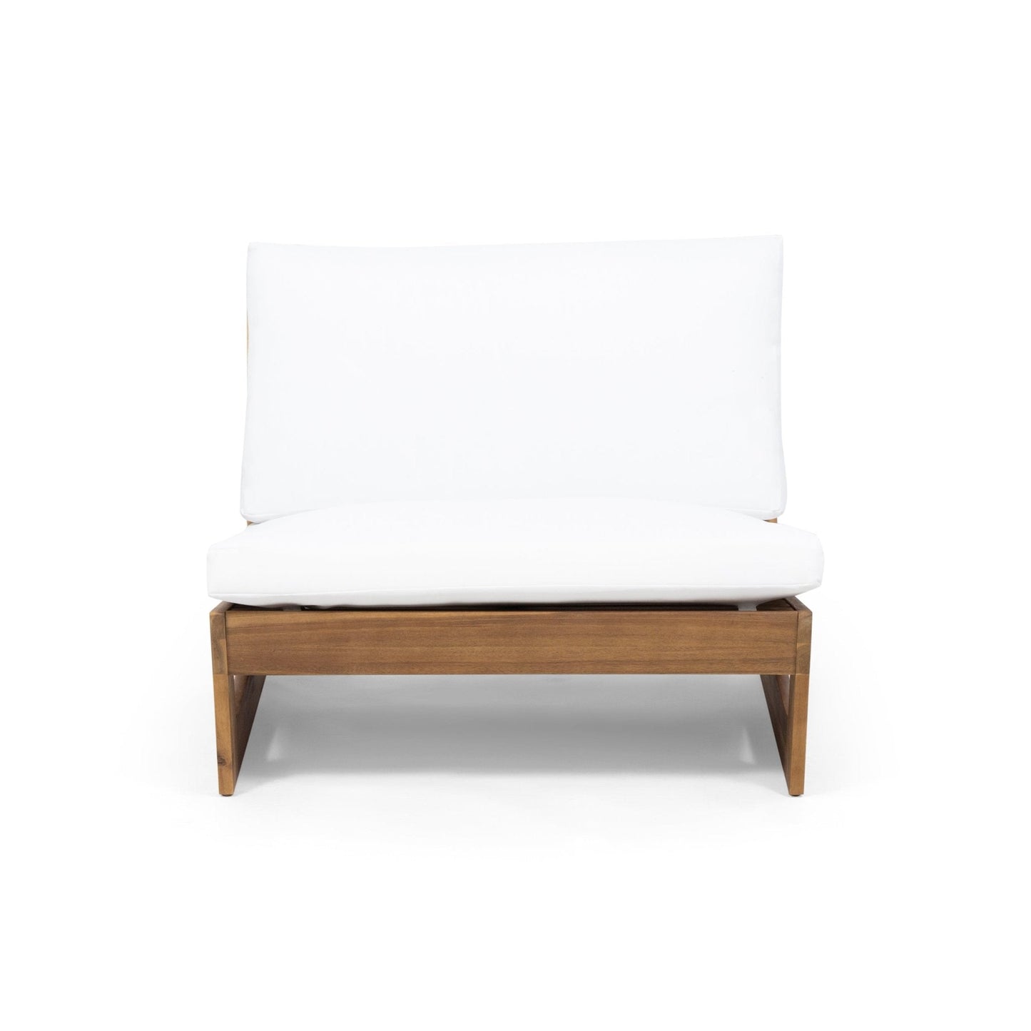 Acacia Wood Club Chair with Solid, Heavy Frame
