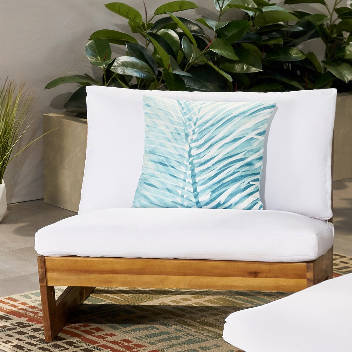 Acacia Wood Club Chair with Solid, Heavy Frame