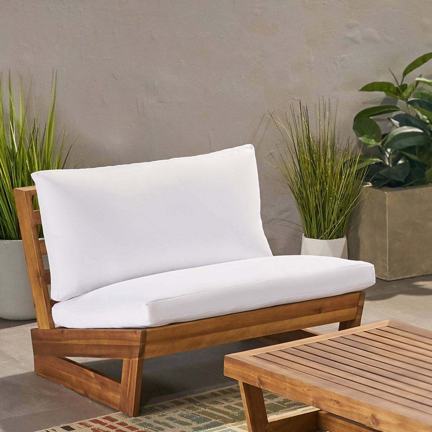 Acacia Wood Club Chair with Solid, Heavy Frame
