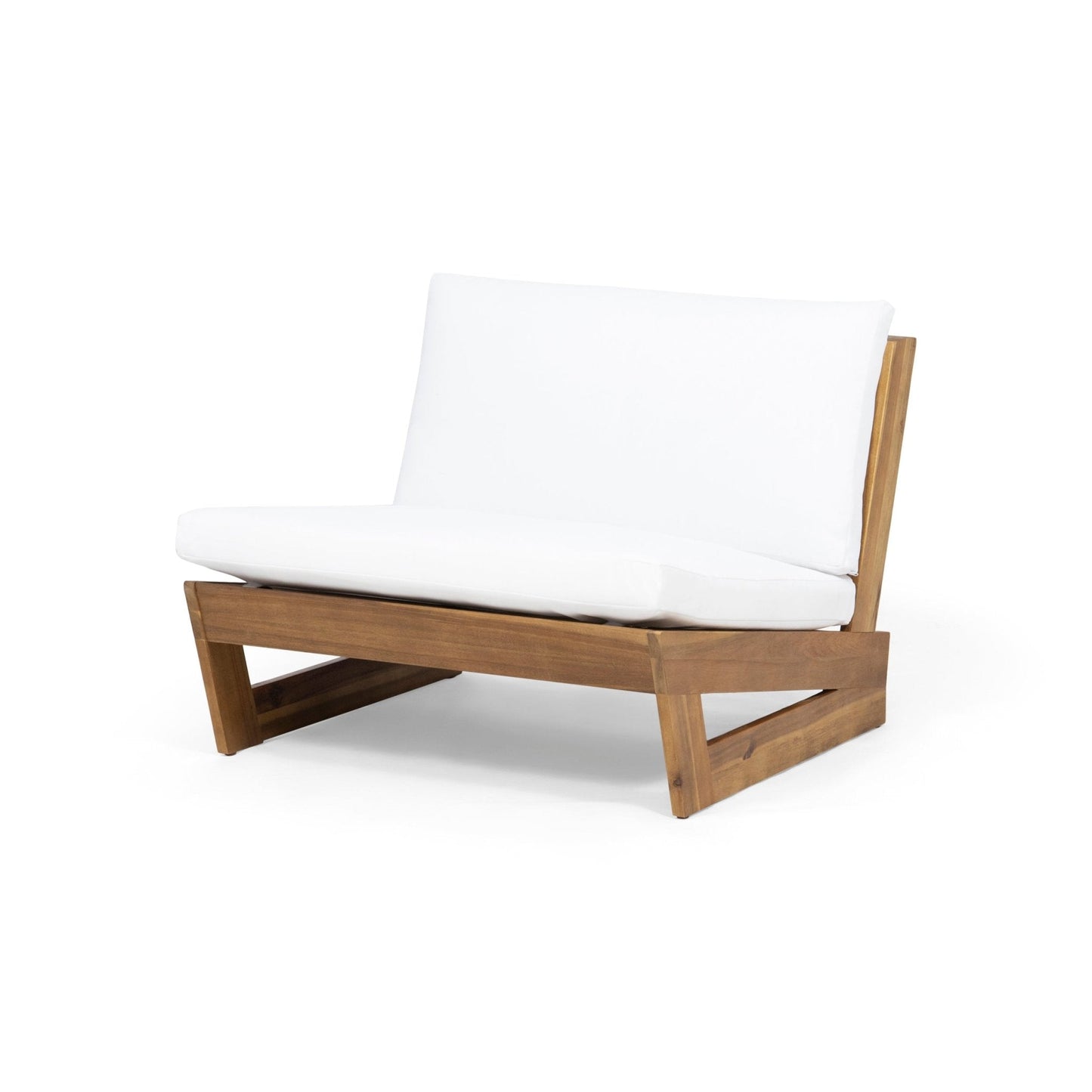 Acacia Wood Club Chair with Solid, Heavy Frame