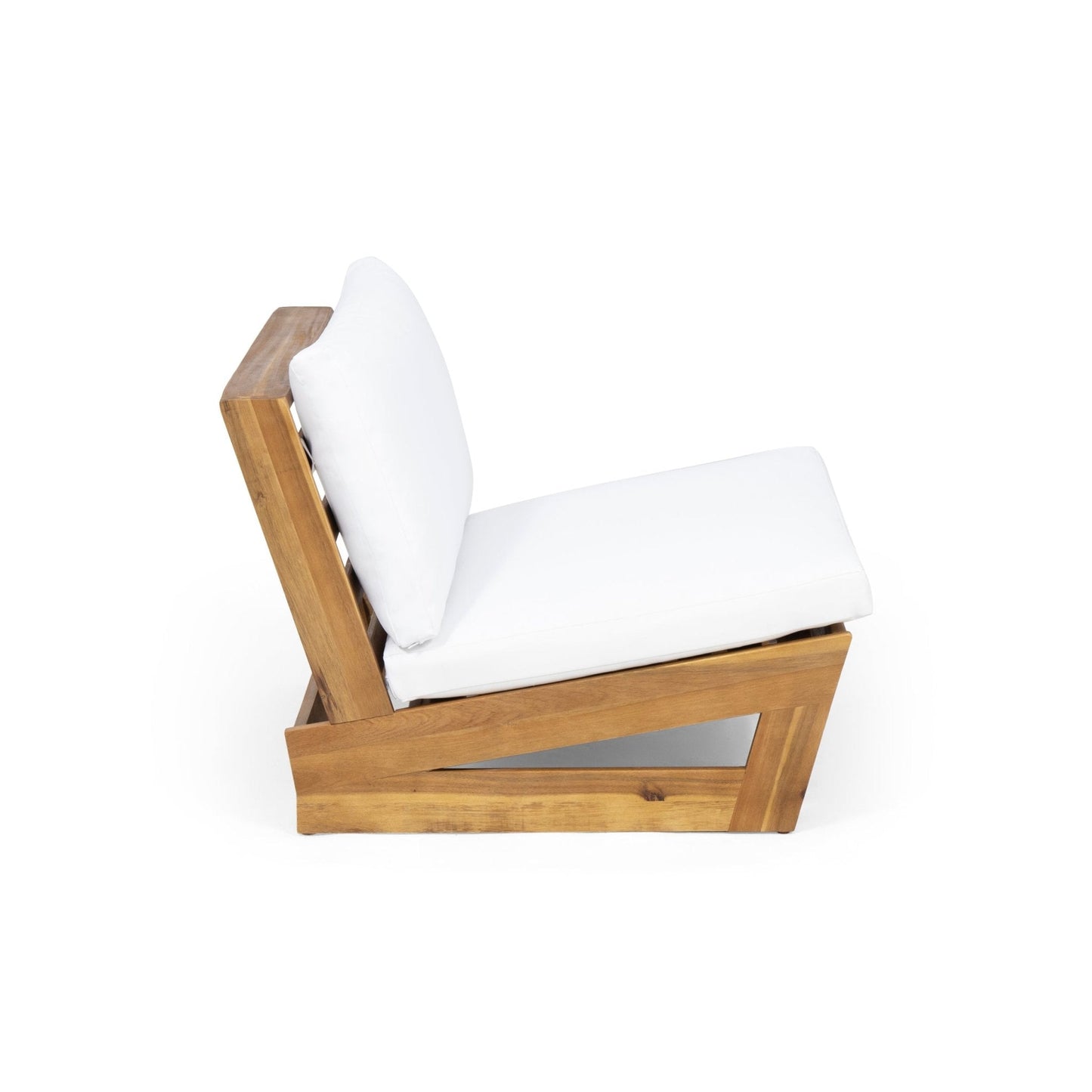 Acacia Wood Club Chair with Solid, Heavy Frame