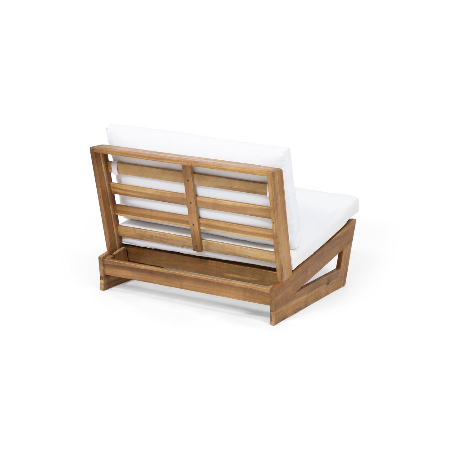 Acacia Wood Club Chair with Solid, Heavy Frame