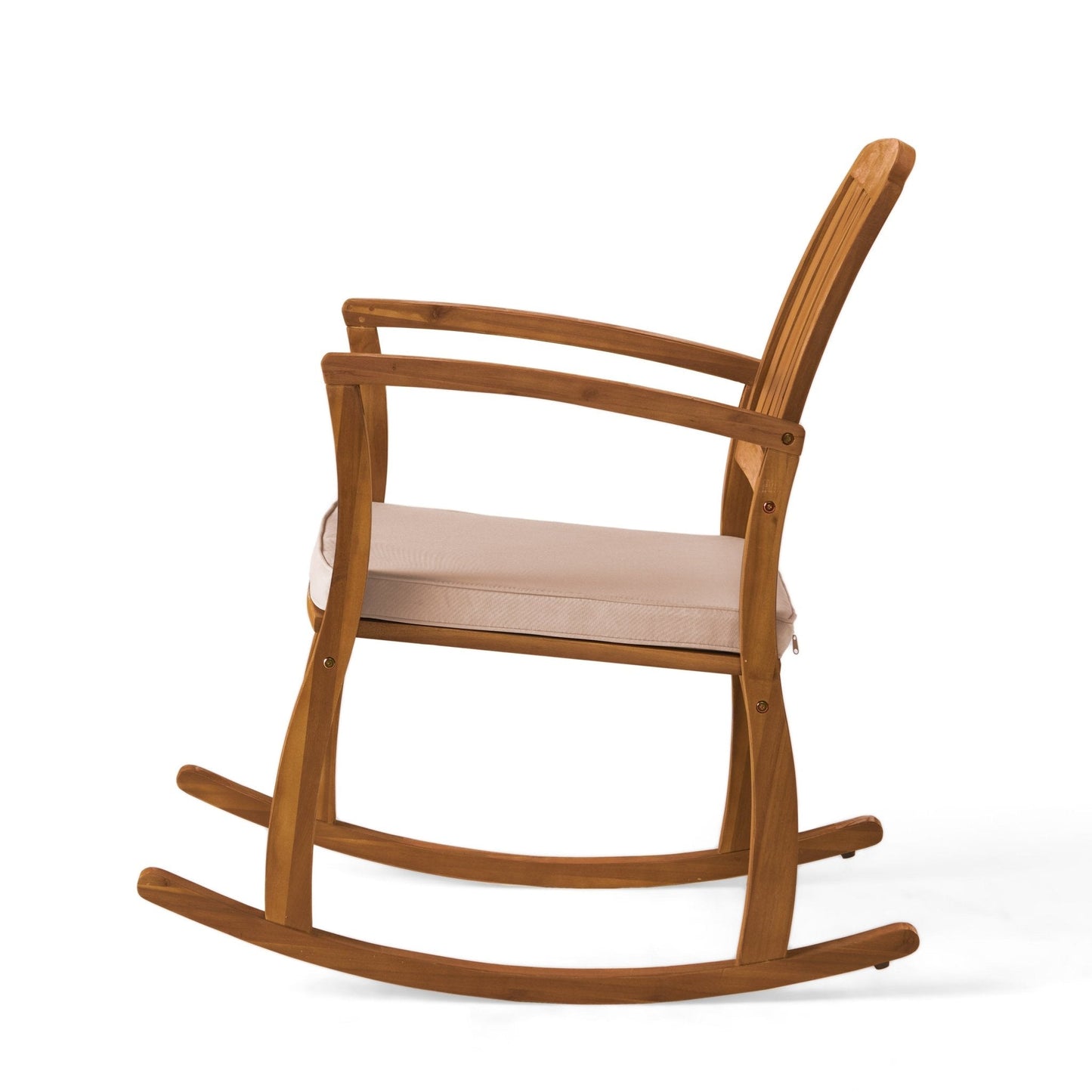 Acacia Wood Outdoor Rocking Chair with Slat Panel Design