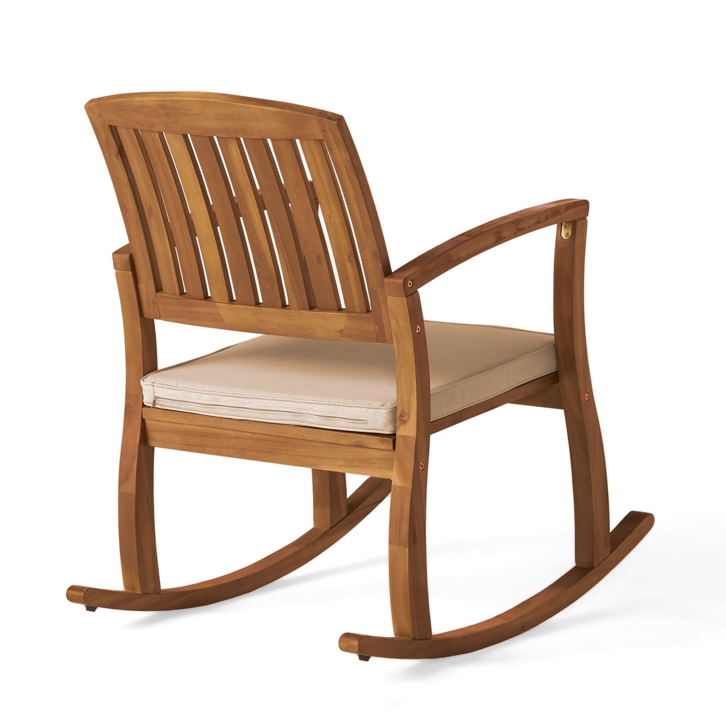 Acacia Wood Outdoor Rocking Chair with Slat Panel Design