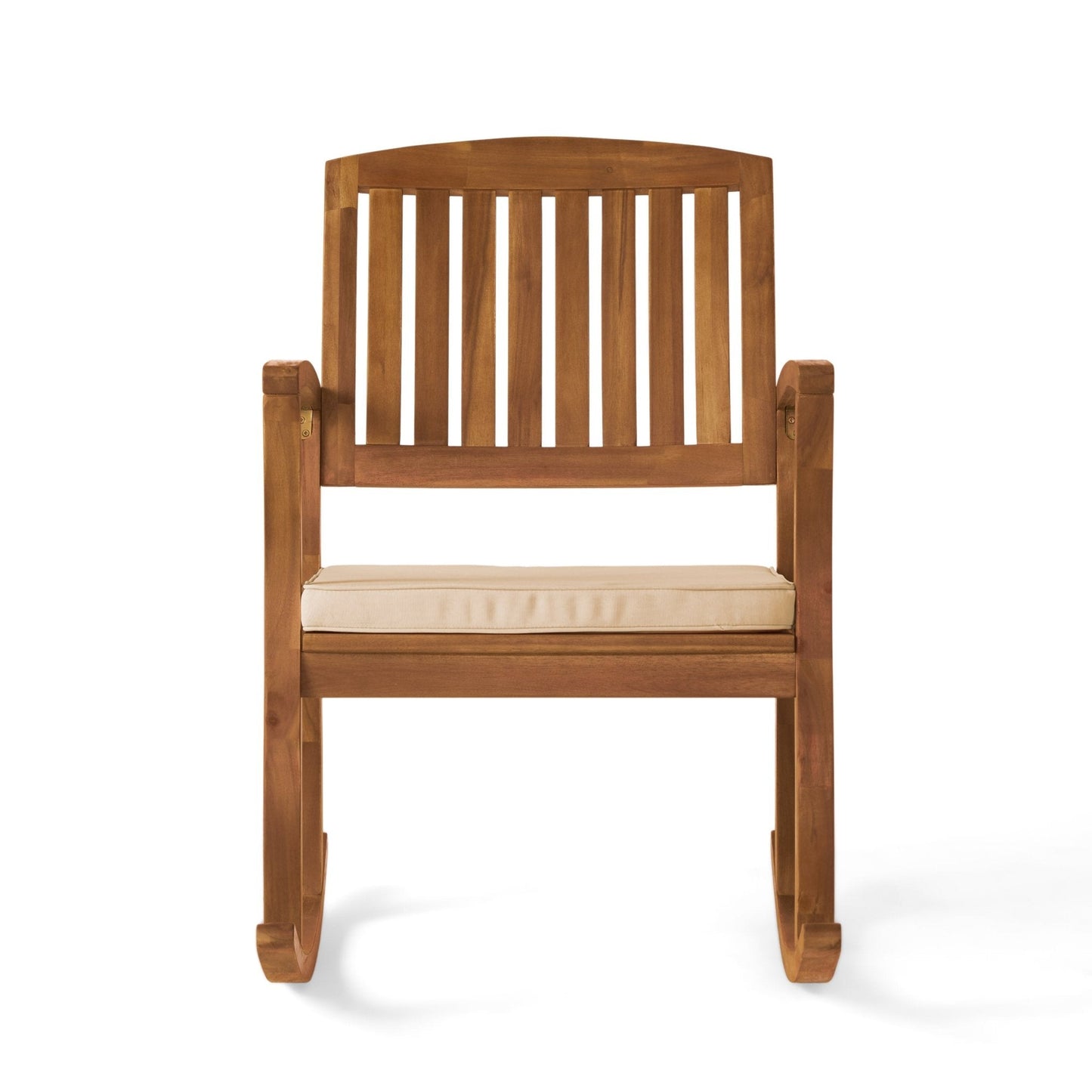 Acacia Wood Outdoor Rocking Chair with Slat Panel Design