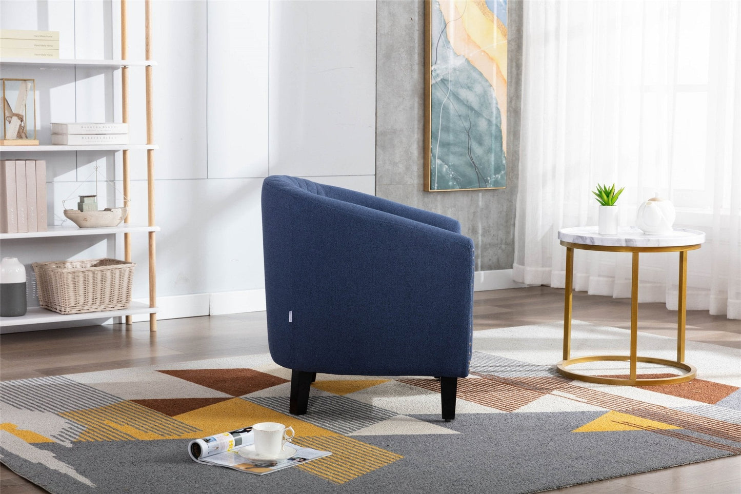 Accent Chair with Nailheads and Solid Wood Legs