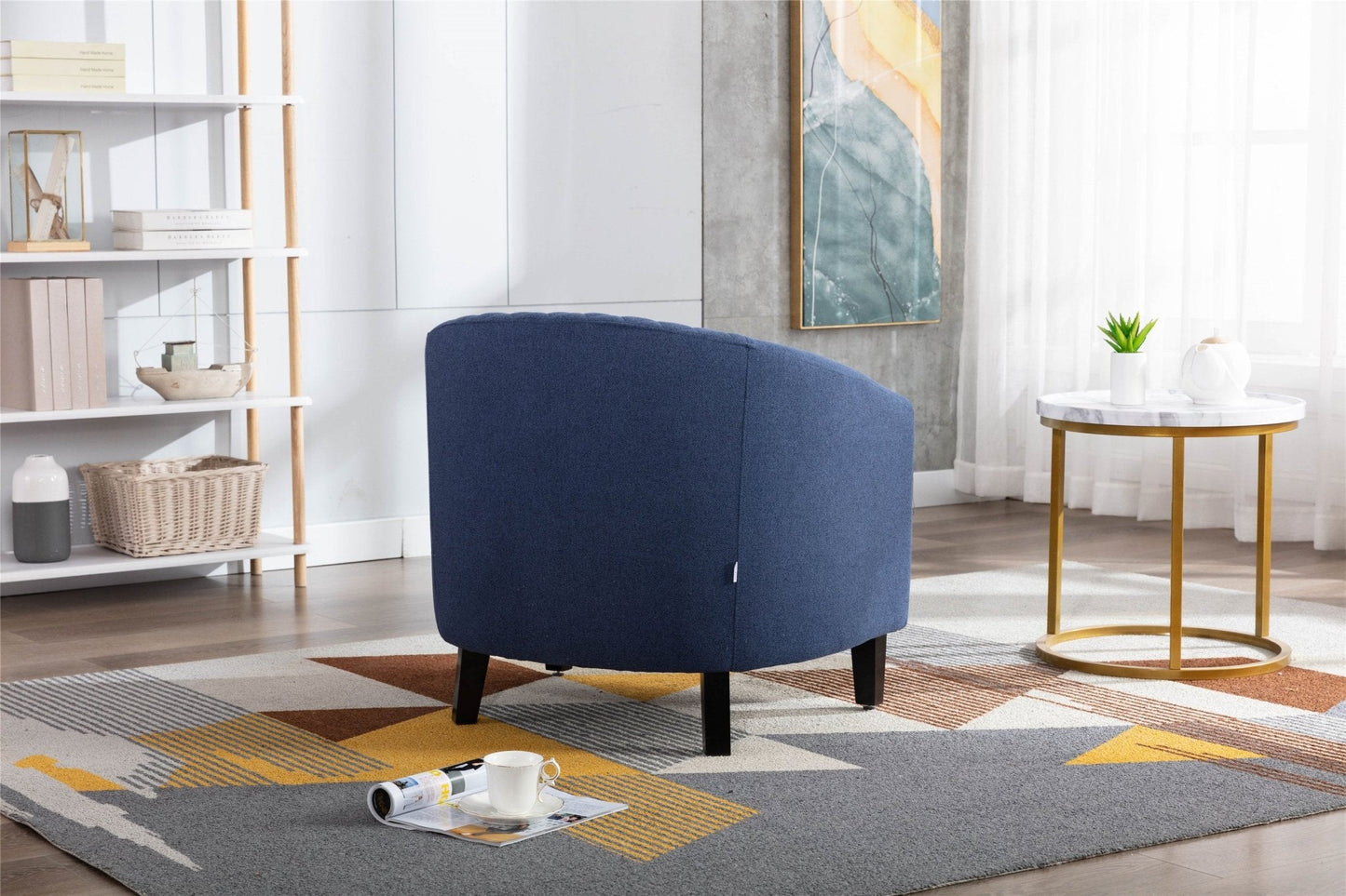 Accent Chair with Nailheads and Solid Wood Legs