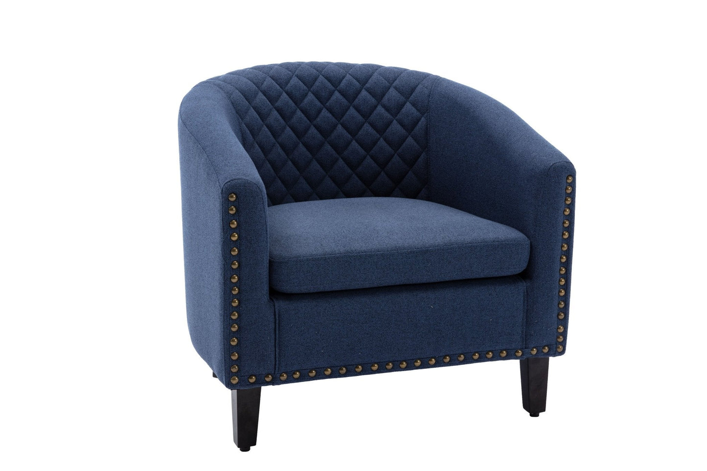 Accent Chair with Nailheads and Solid Wood Legs