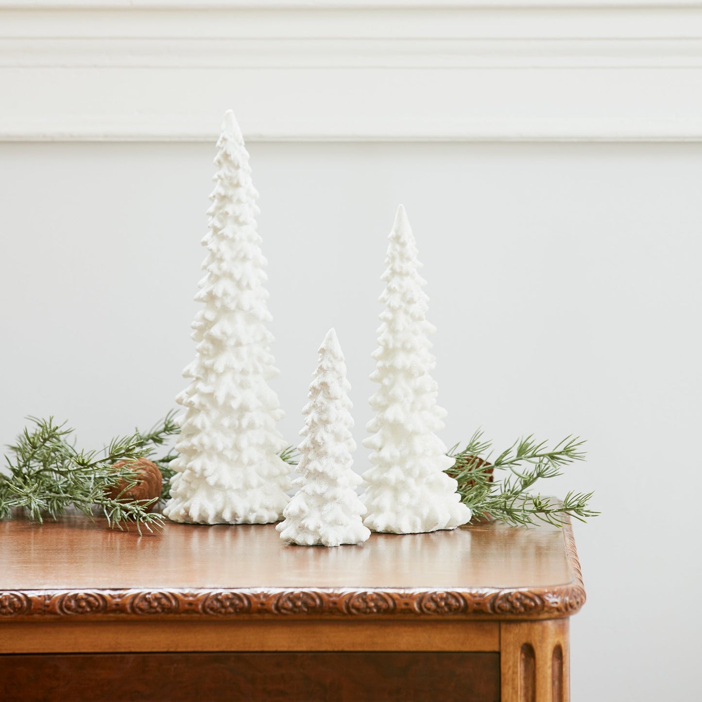 Off-White Tabletop Holiday Tree, Set of 3