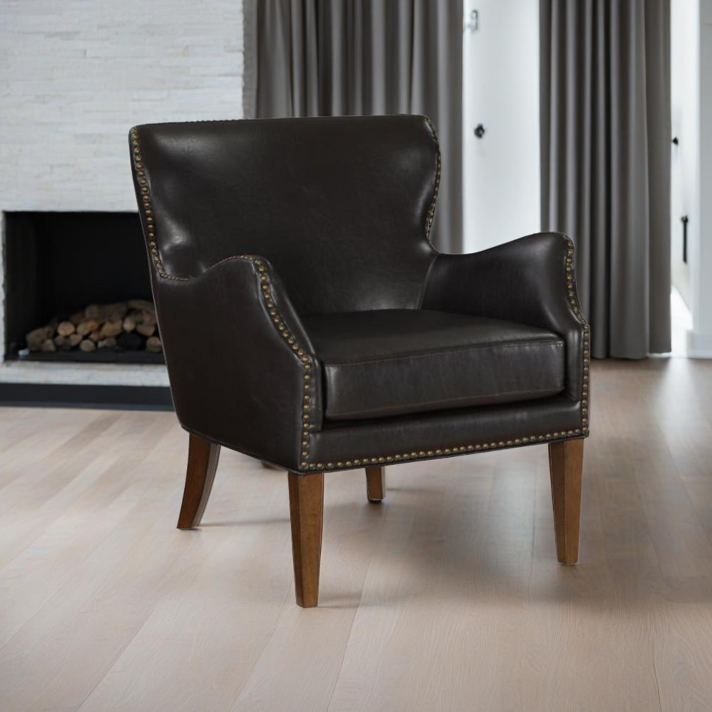 Erythrite Upholstered Accent Chair with Nailhead Trim and Removable Cushion