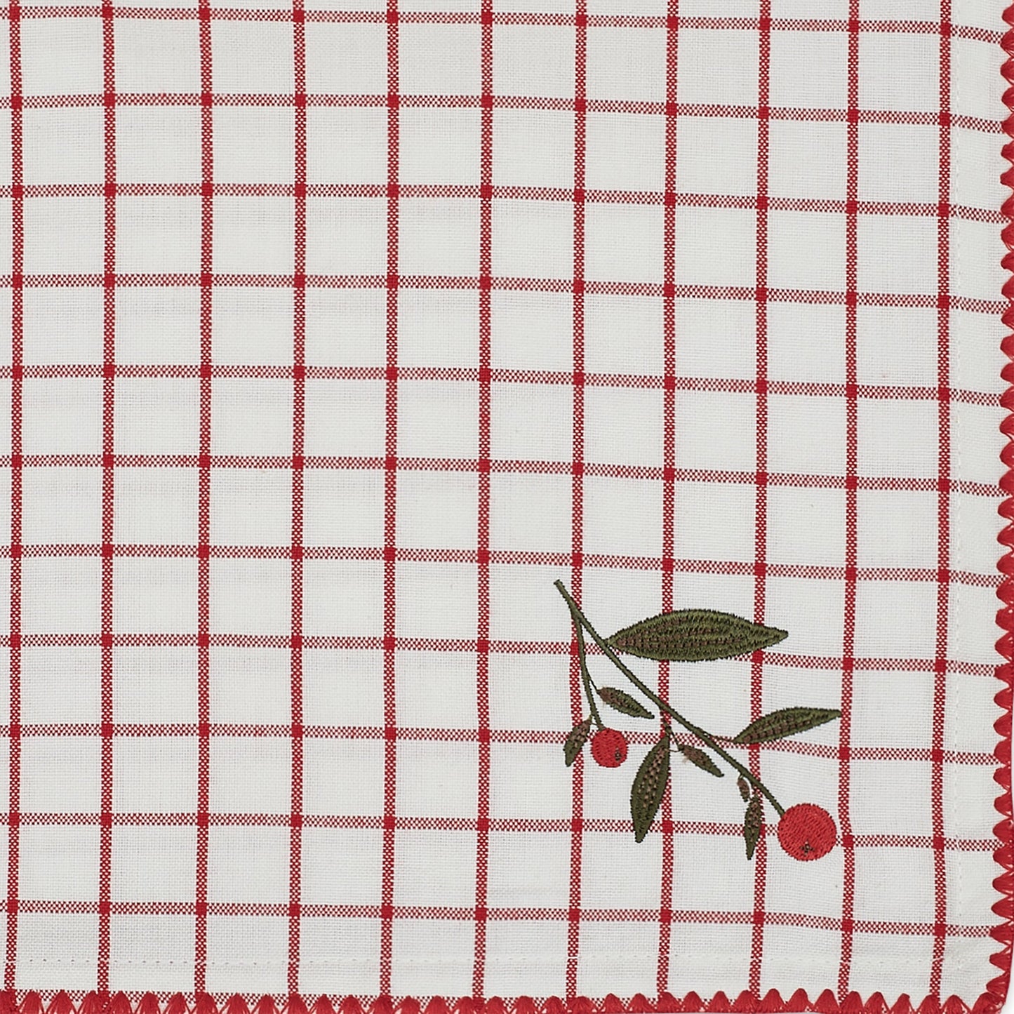 Berry Sprig Embellished Napkins, Set Of 6