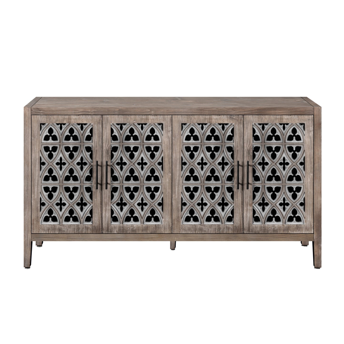 Colossus Wood Cabinet with Floral Pattern and 4 Doors