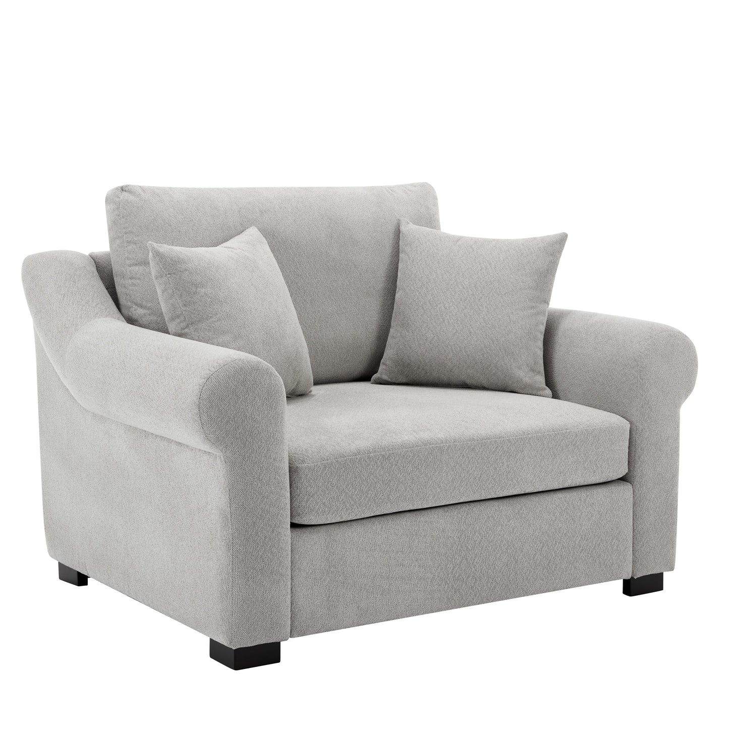 Elicited Upholstered Arm Chair with Wide Armrests and Removable Cushion
