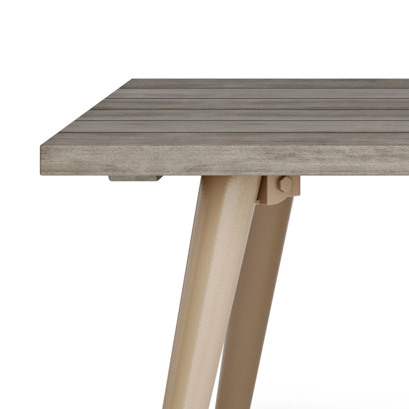 Outdoor Coffee Table with Slatted Top and Aluminum Legs