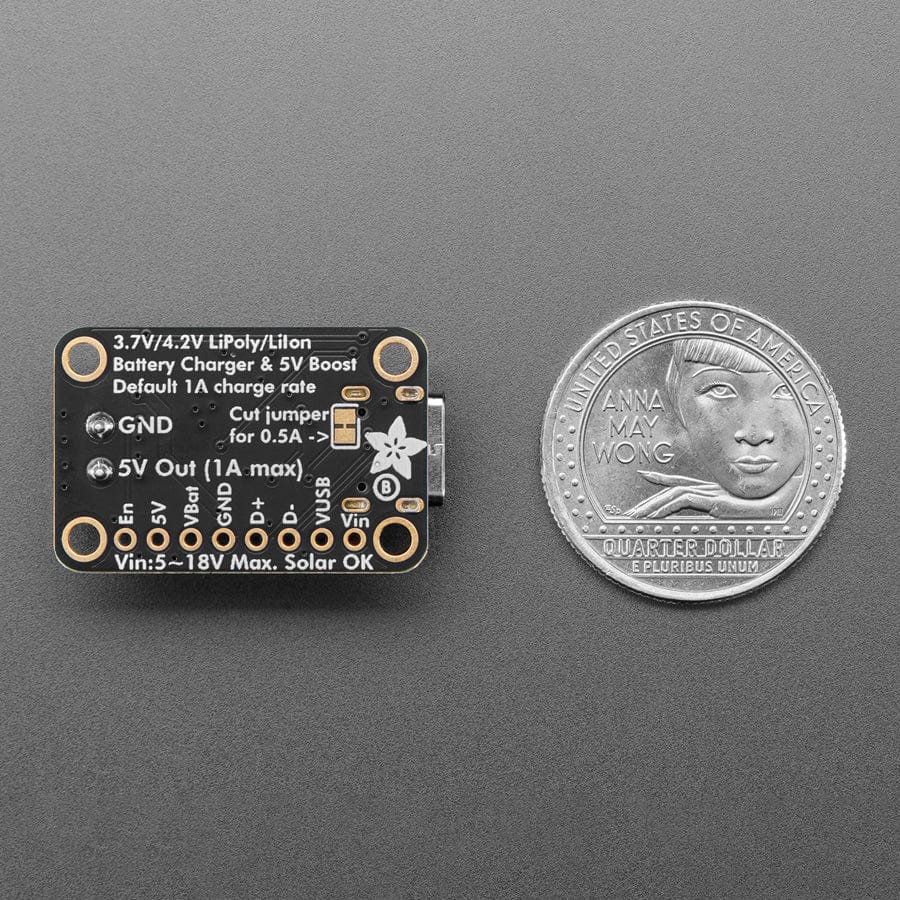 Adafruit bq25185 USB / DC / Solar Charger with 5V Boost Board