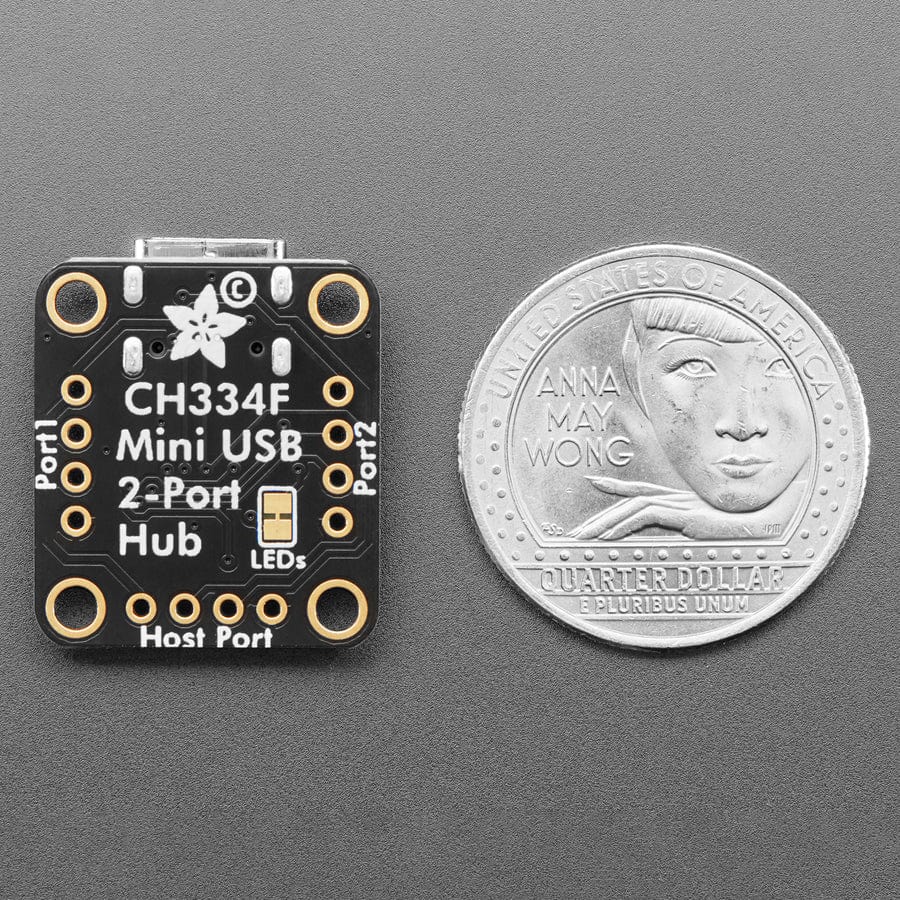Adafruit CH334F Mini 2-Port USB Hub Breakout