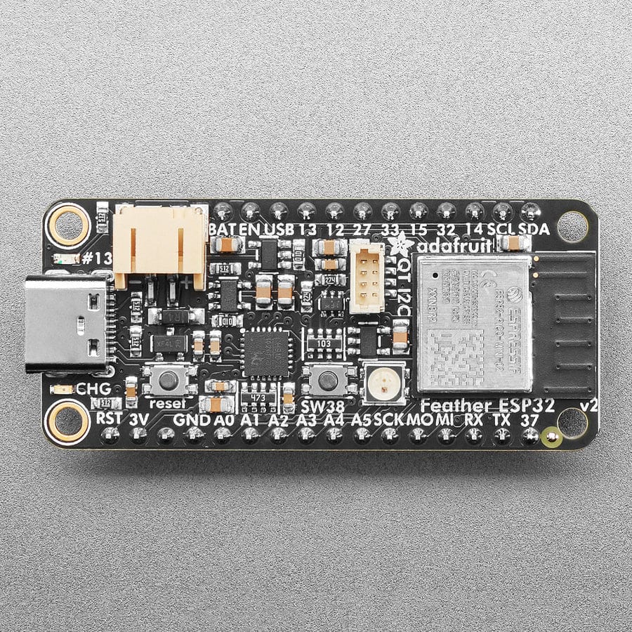 Adafruit ESP32 Feather V2 with Headers - 8MB Flash + 2 MB PSRAM - STEMMA QT
