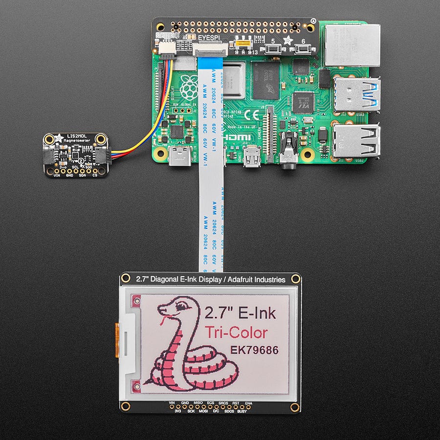 Adafruit EYESPI Pi Beret - Buttons, EYESPI and STEMMA QT