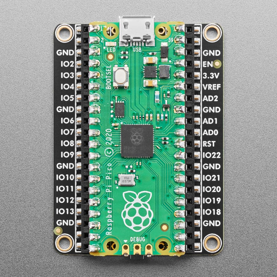 Adafruit Proto Under Plate PiCowBell for Pico - Reset Button & STEMMA QT